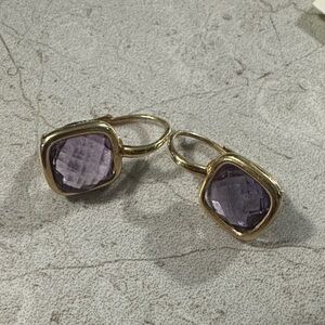 18k Gold Amethyst Earrings